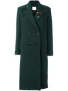 Mira Mikati Lapel Detailing Double-breasted Coat, Women's, Size: 38, Green, Cotton/polyamide/virgin Wool
