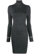 Off-white Metallised Knitted Dress - Silver