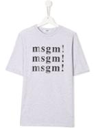 Msgm Kids Teen Punctuated Print T-shirt - Grey