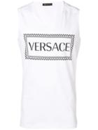 Versace 90s Vintage Logo Tank Top - White