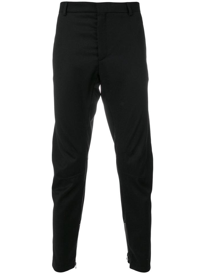 Lanvin - Straight Zip Cuff Trousers - Men - Cotton/cashmere/virgin Wool - 50, Black, Cotton/cashmere/virgin Wool