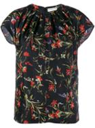 Balenciaga Floral Pattern Pleated Top