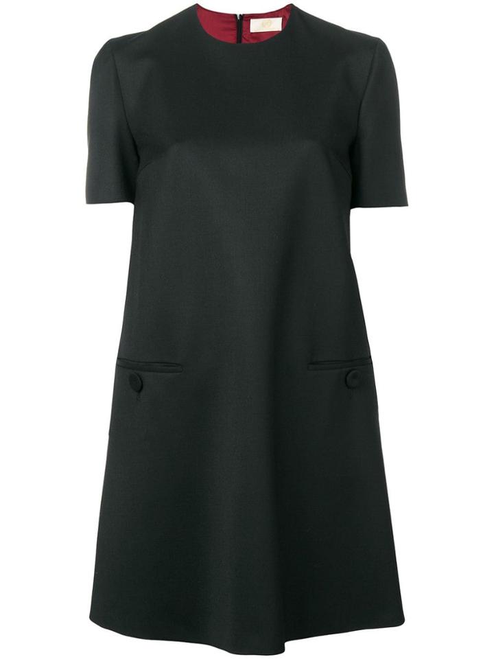 Sara Battaglia Plain Shift Dress - Black