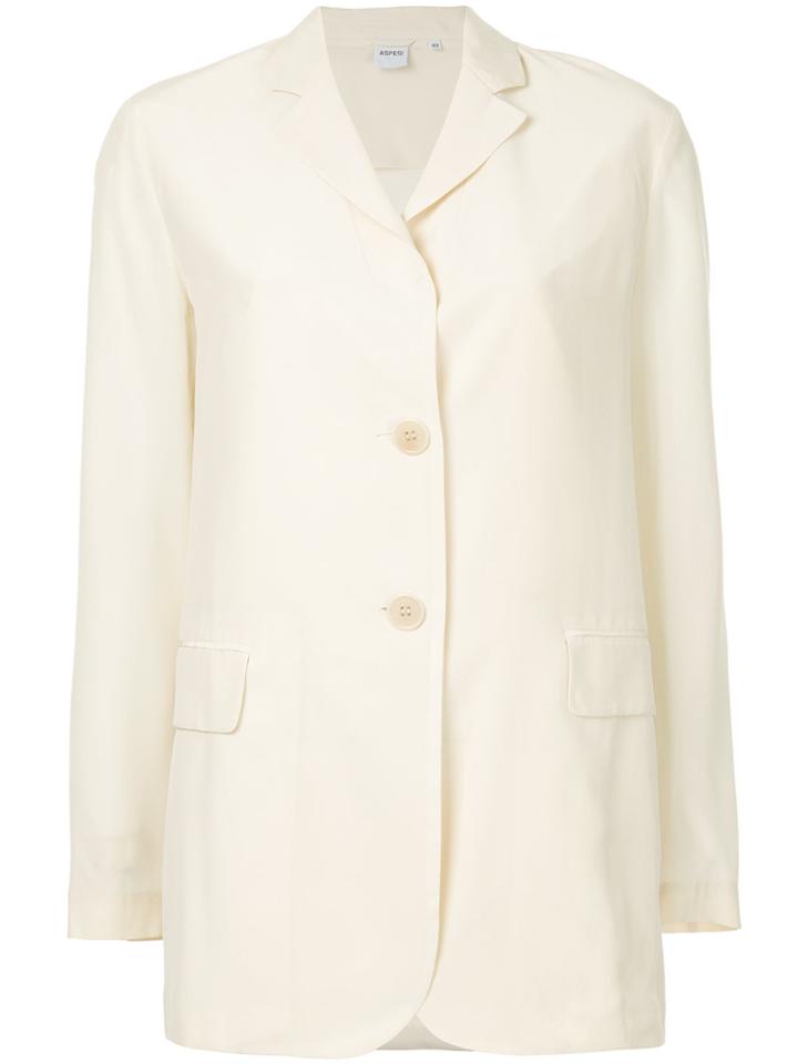 Aspesi Classic Fitted Blazer - White
