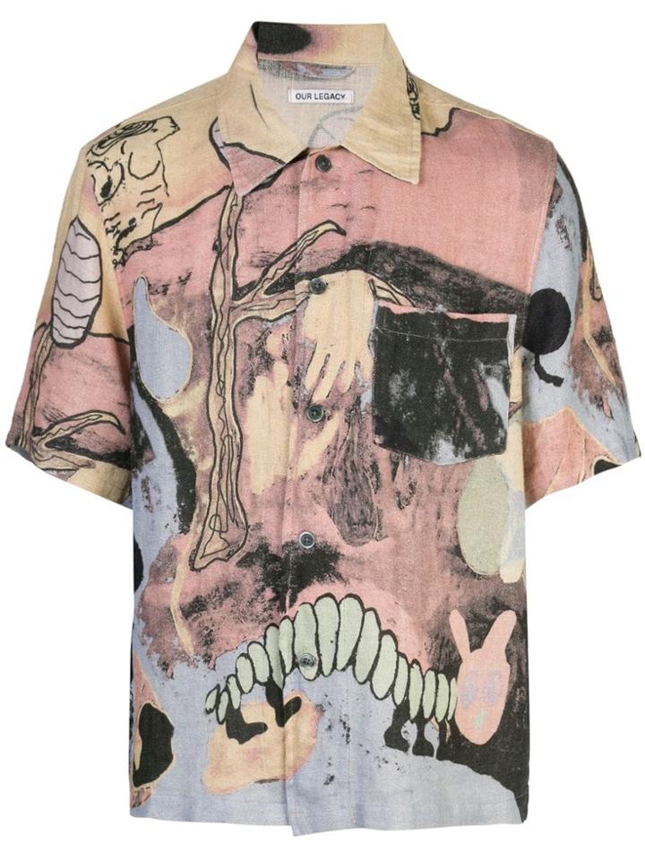 Our Legacy Acid Landscape Print Shirt - Brown
