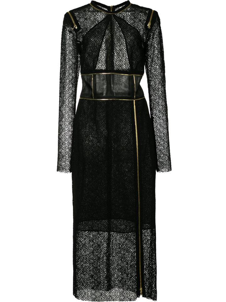 Sophie Theallet Zip Details Lace Dress - Black
