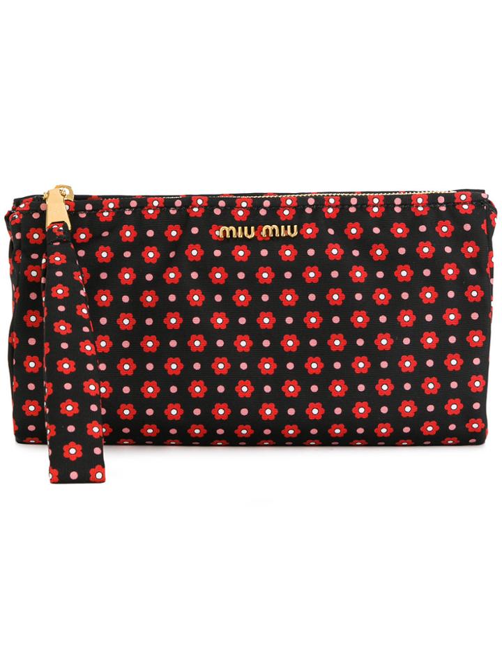 Miu Miu Floral Printed Pouch - Multicolour