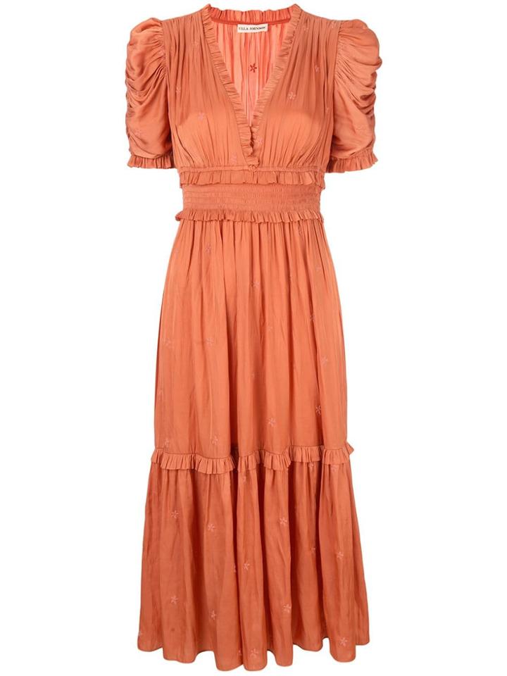 Ulla Johnson Ruffle-trimmed Dress - Orange