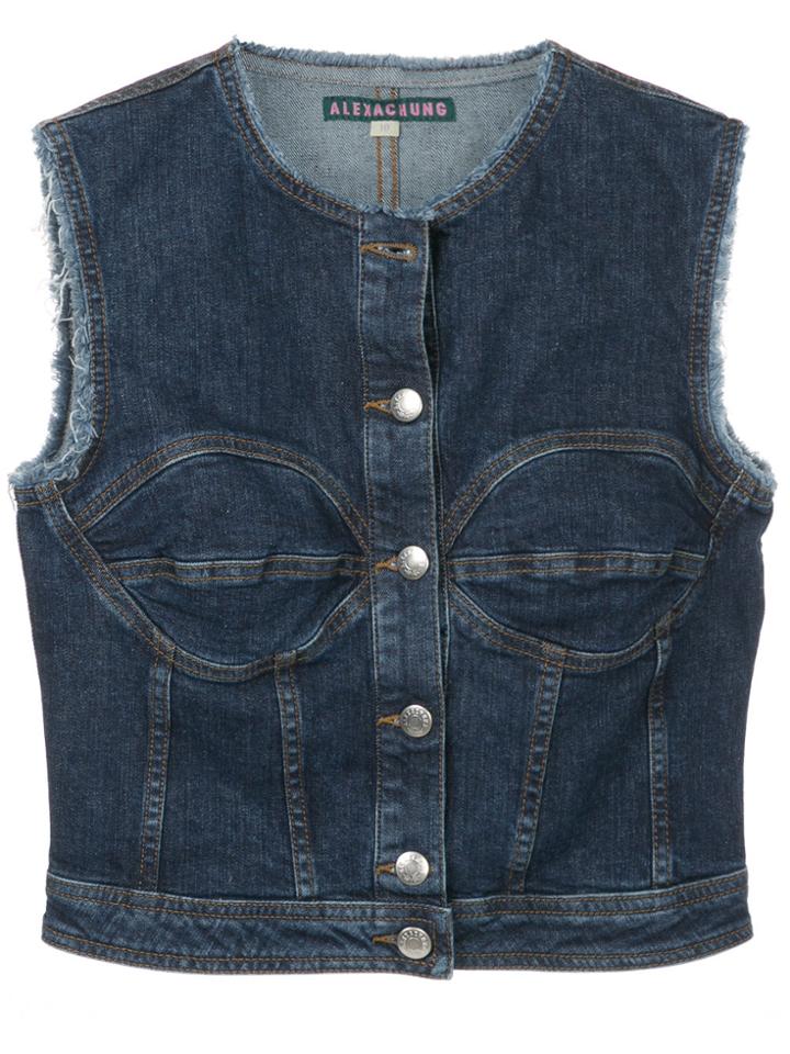Alexa Chung Denim Waistcoat - Blue