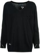 Thomas Wylde Distressed And Chain Detailed Sweater - Black