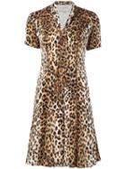 Carolina Herrera Leopard Print T-shirt Dress, Women's, Size: 6, Nude/neutrals, Silk