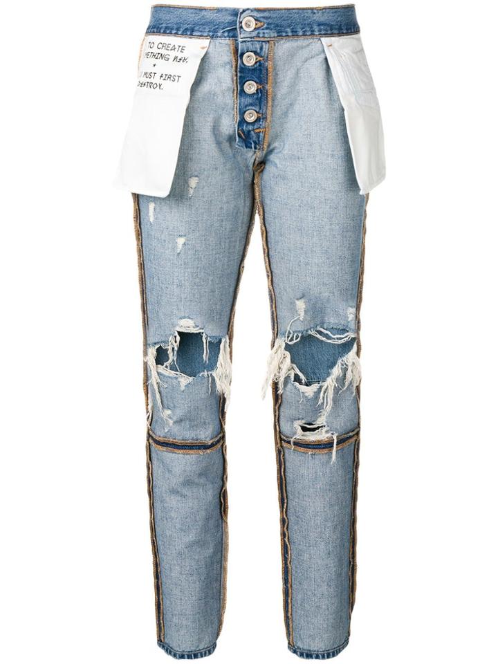 Unravel Project Reverse Boyfriend Jeans - Blue