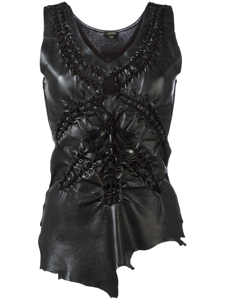 Jean Paul Gaultier Vintage Braided Pattern Top - Black