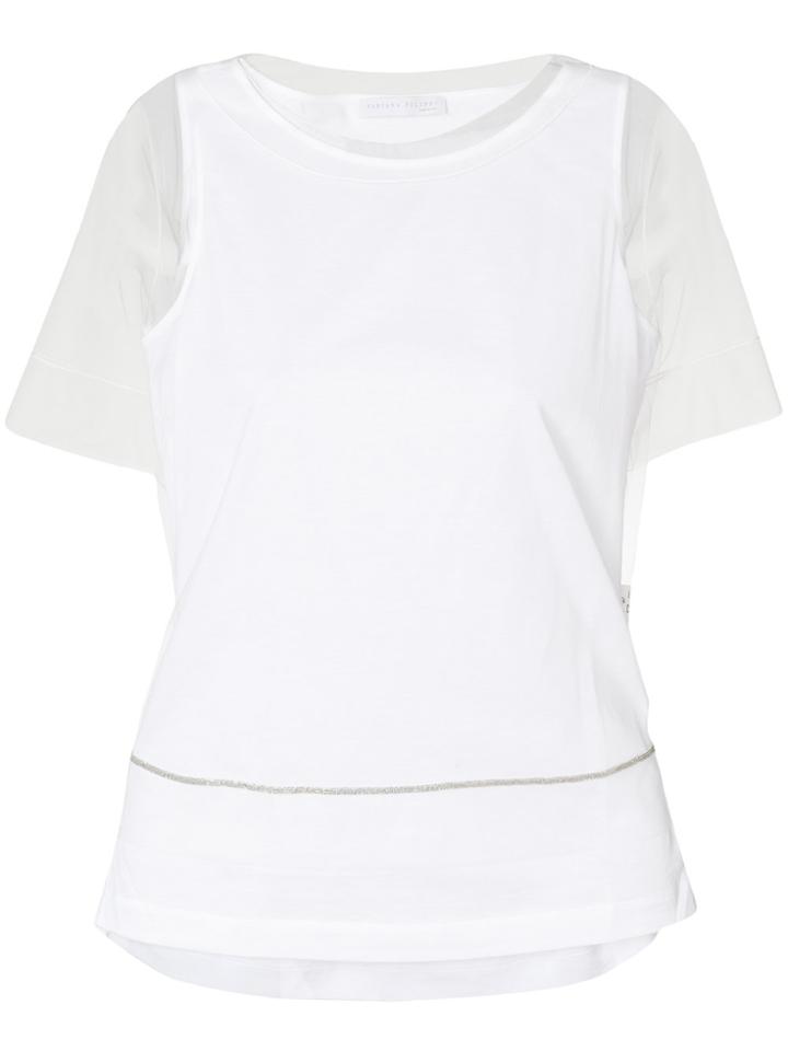Fabiana Filippi Sheer Sleeves T-shirt - White