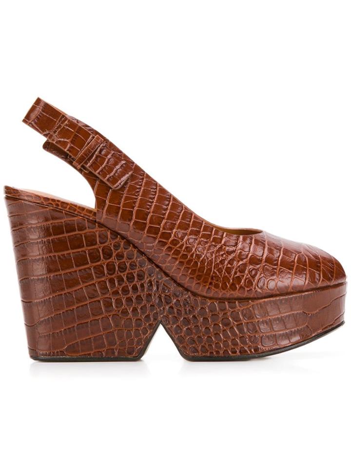 Clergerie Always Wedge Sandals - Brown
