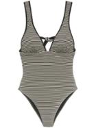 Marysia Nassau Striped Maillot Swimsuit - Black