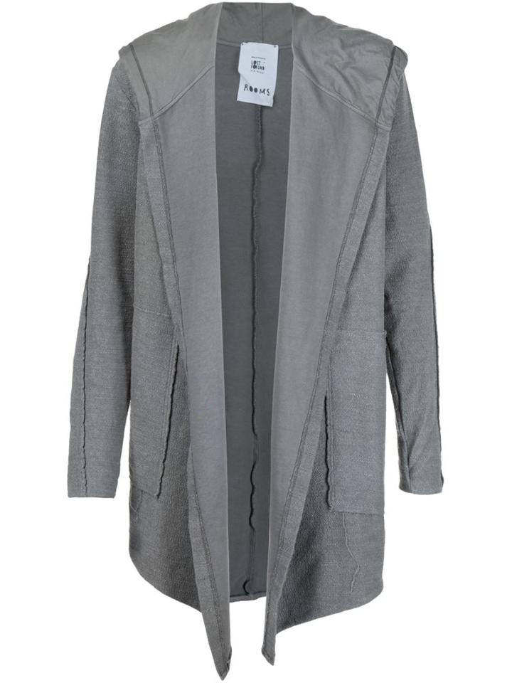 Lost & Found Rooms Hooded Cardigan, Men's, Size: L, Grey, Cotton