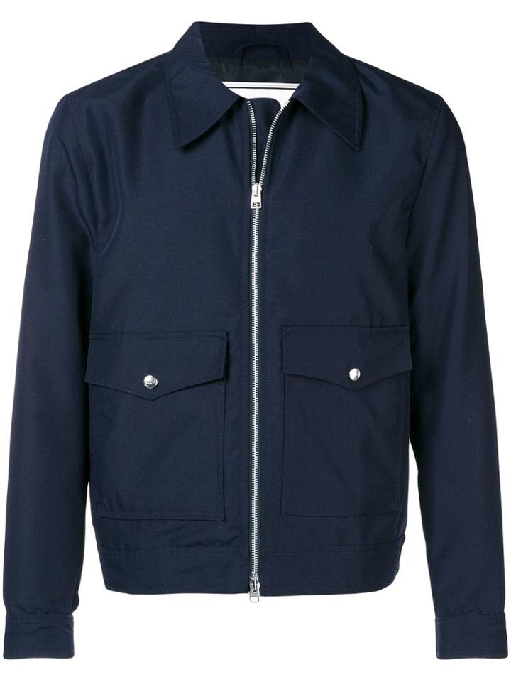 Ami Alexandre Mattiussi Patch Pockets Zipped Jacket - Blue
