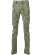 Philipp Plein Distressed Skinny Jeans - Green