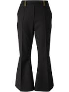 Ellery Flared Cropped Trousers, Women's, Size: 10, Black, Wool/nylon/spandex/elastane/cotton