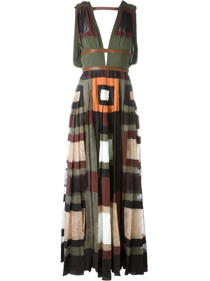 Valentino Panelled Evening Dress