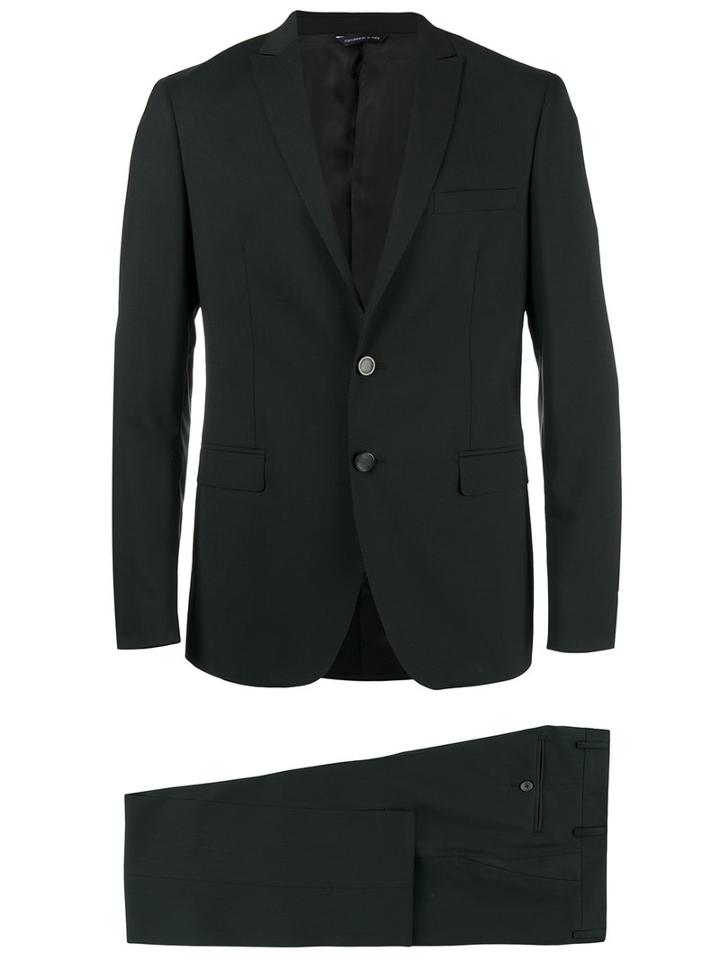 Tonello Two-piece Suit, Men's, Size: 48, Black, Spandex/elastane/cupro/virgin Wool