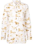 Ganni Galloping Horse Print Shirt - White