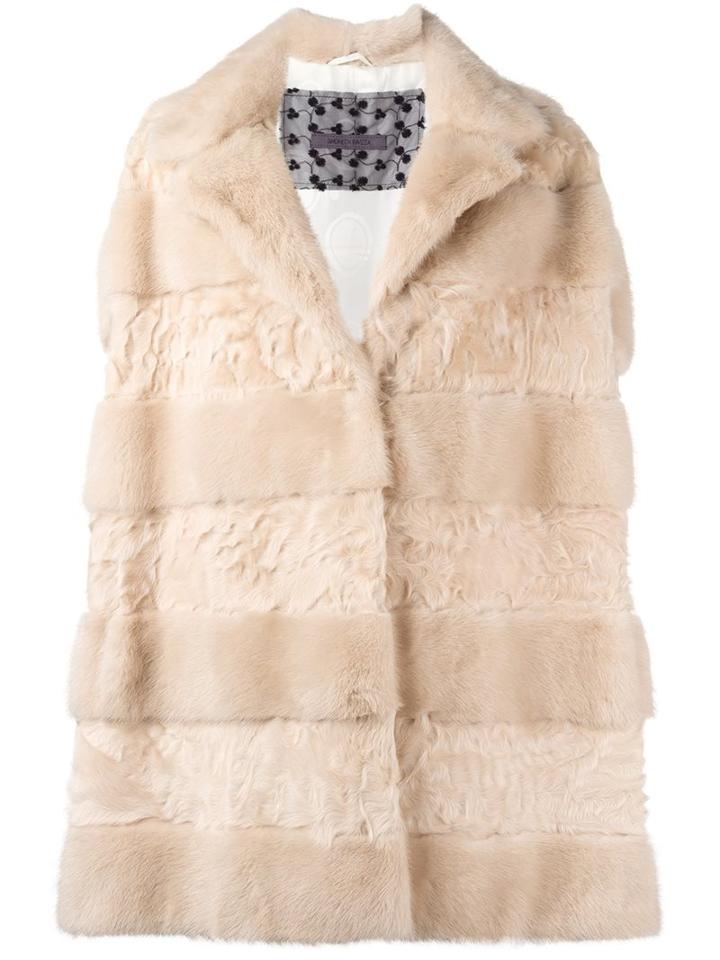 Simonetta Ravizza Panelled Fur Vest, Women's, Size: 40, Nude/neutrals, Silk/mink Fur