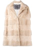 Simonetta Ravizza Panelled Fur Vest, Women's, Size: 40, Nude/neutrals, Silk/mink Fur