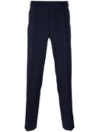 Mp Massimo Piombo Pleated Flannel Trousers, Men's, Size: 56, Blue, Viscose/virgin Wool