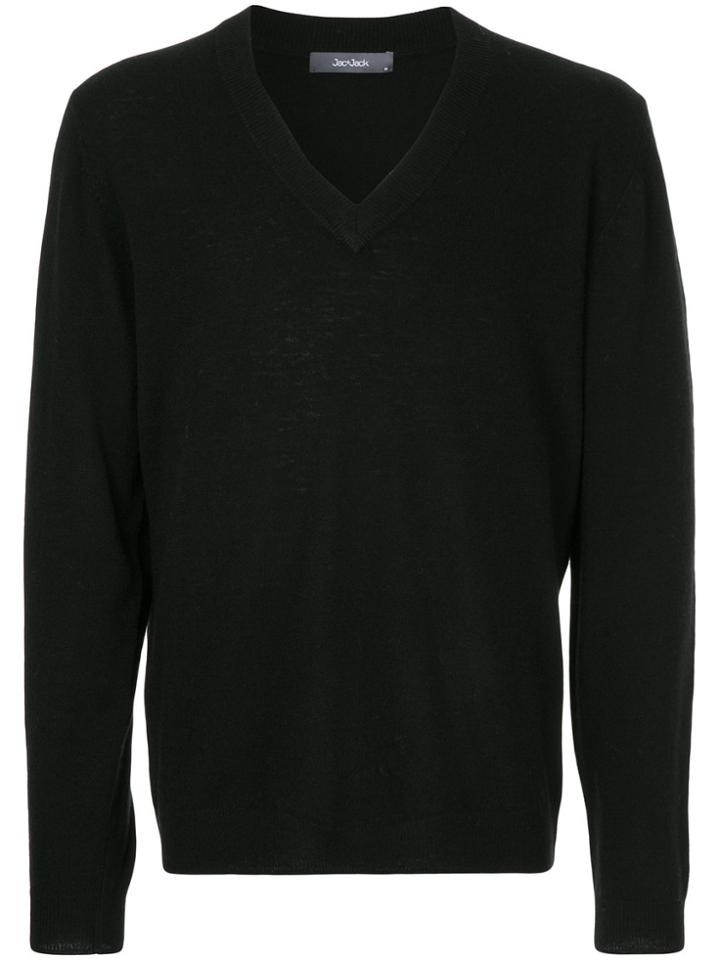 Jac+ Jack V-neck Jumper - Black
