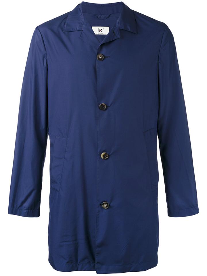 Kiton Fitted Coat - Blue