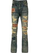 Prps Patch-detail Distressed Jeans, Men's, Size: 30, Blue, Cotton