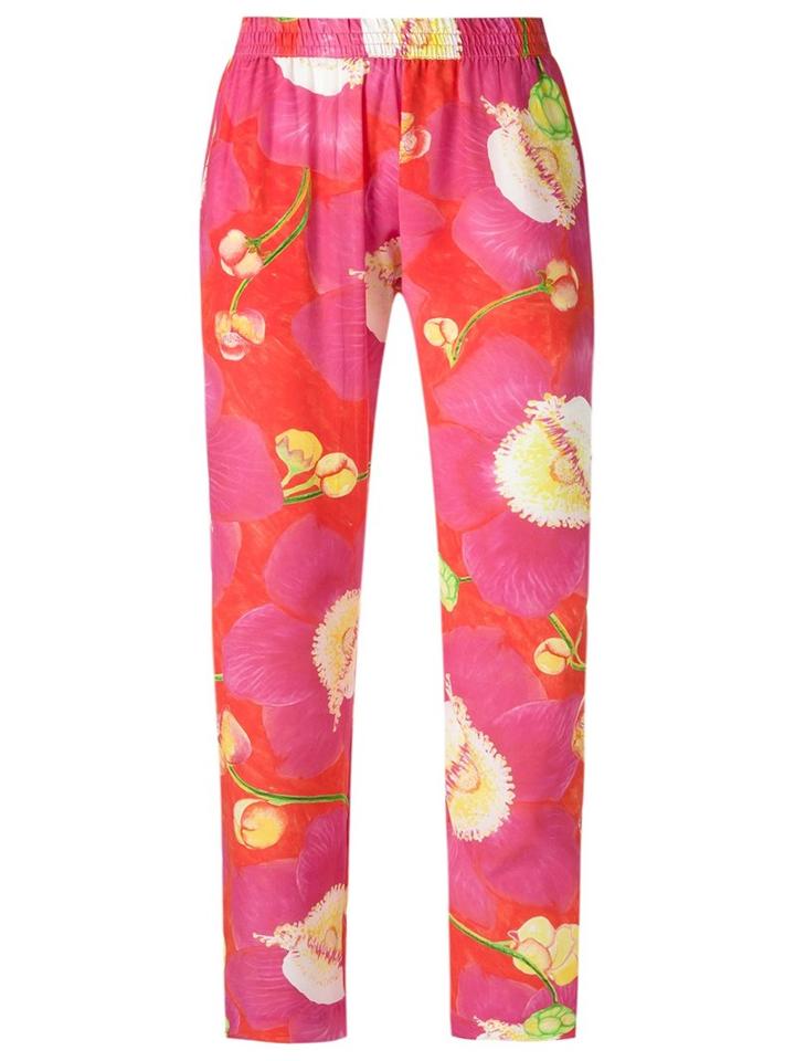 Isolda Silk Printed Trousers, Women's, Size: 38, Pink/purple, Silk