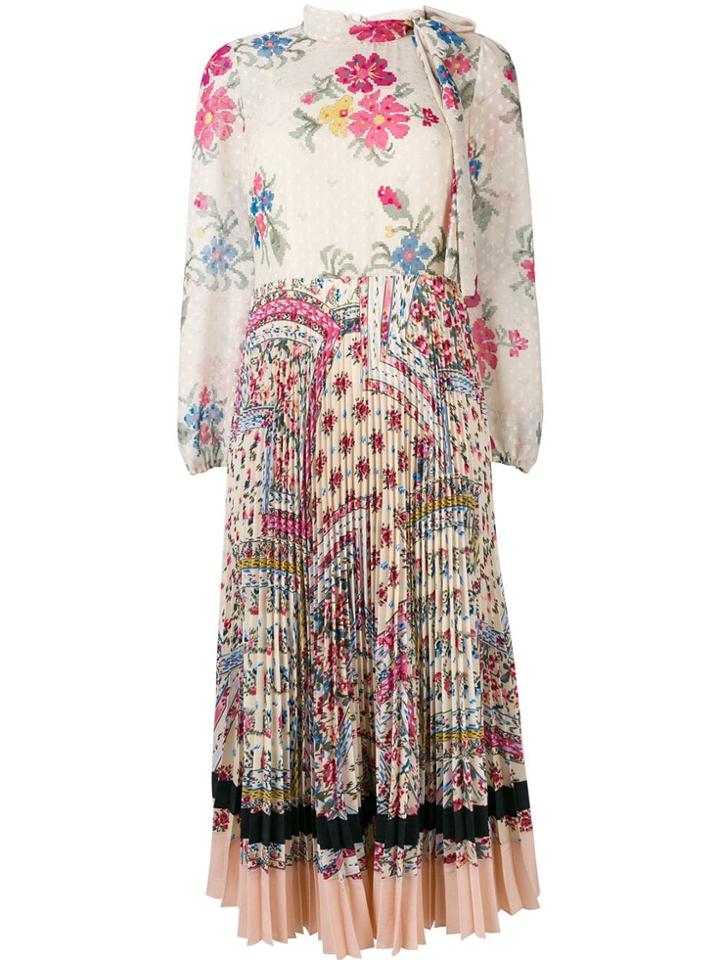 Red Valentino Floral Long Dress - White