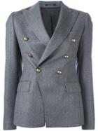 Tagliatore Double Breasted Jacket, Women's, Size: 44, Grey, Wool/cupro