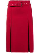 Helmut Lang Midi Skirt With Front Splits - Red