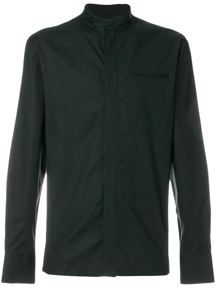 Emporio Armani Band Collar Shirt - Black