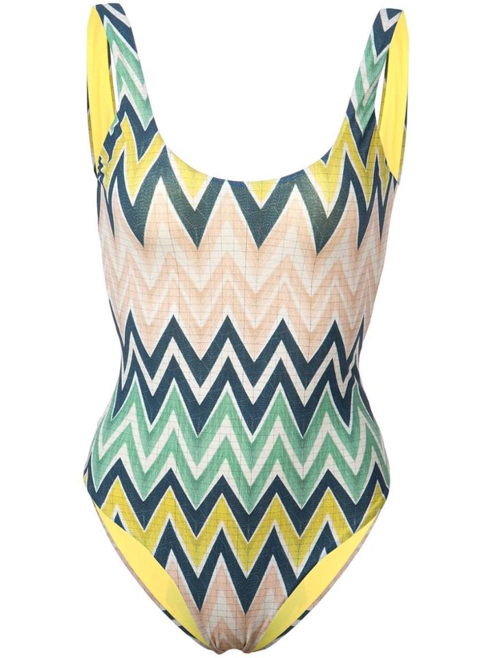 M Missoni Zig-zag Pattern Swimsuit - Blue