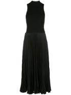 Polo Ralph Lauren Pleated Panel Midi Dress - Black