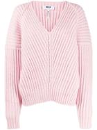 Msgm V-neck Knitted Jumper - Pink
