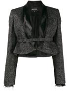 Ann Demeulemeester - Glitter Embellished Cropped Jacket - Women - Nylon/polyester/rayon/virgin Wool - 40, Black, Nylon/polyester/rayon/virgin Wool