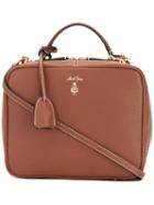Mark Cross - Printed Logo Box Tote - Women - Calf Leather - One Size, Brown, Calf Leather