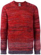 Bark Mouline Crew Neck Jumper, Men's, Size: Small, Red, Wool