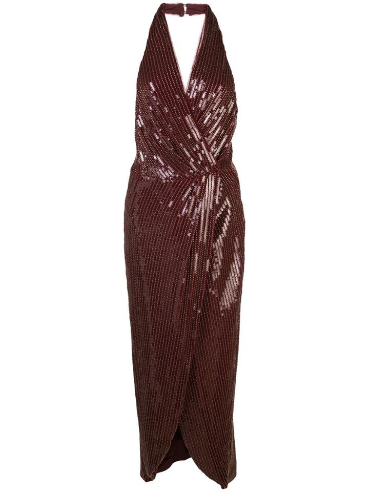Haney Aurora Sequinned Midi Dress - Red
