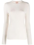 Nude Ribbed Fiited Pullover - Neutrals