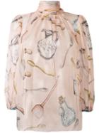 Dolce & Gabbana - Printed Blouse - Women - Silk - 42, Pink, Silk