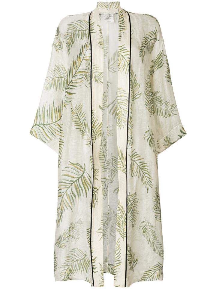 Forte Forte Leaf Print Coat - Nude & Neutrals