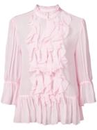 Ulla Johnson Romantic Ruffle Blouse - Pink & Purple