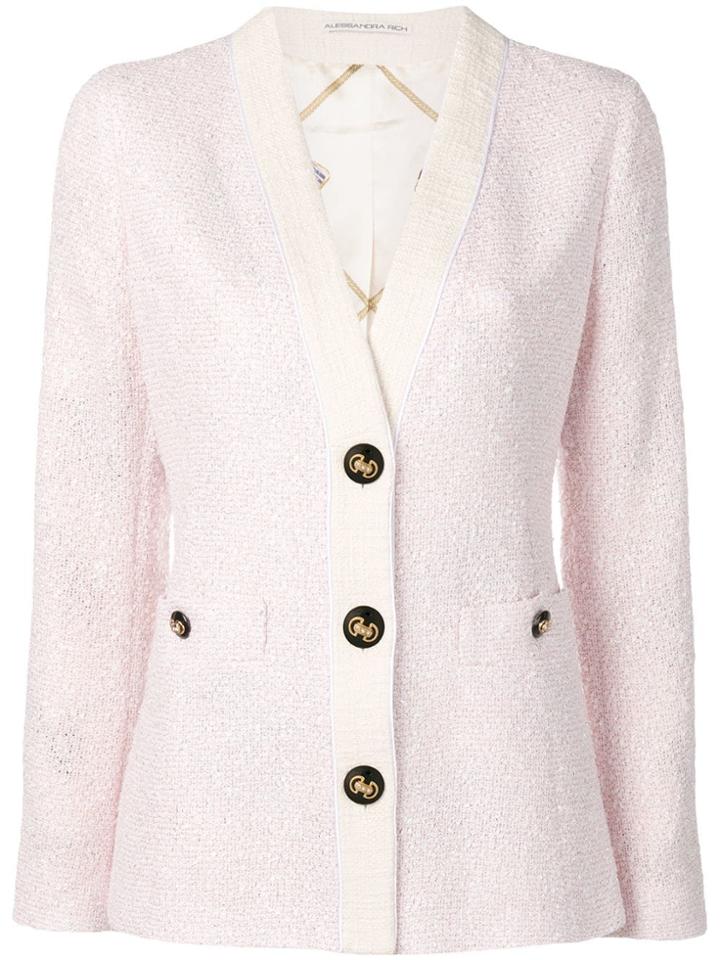 Alessandra Rich Tweed Blazer - Pink